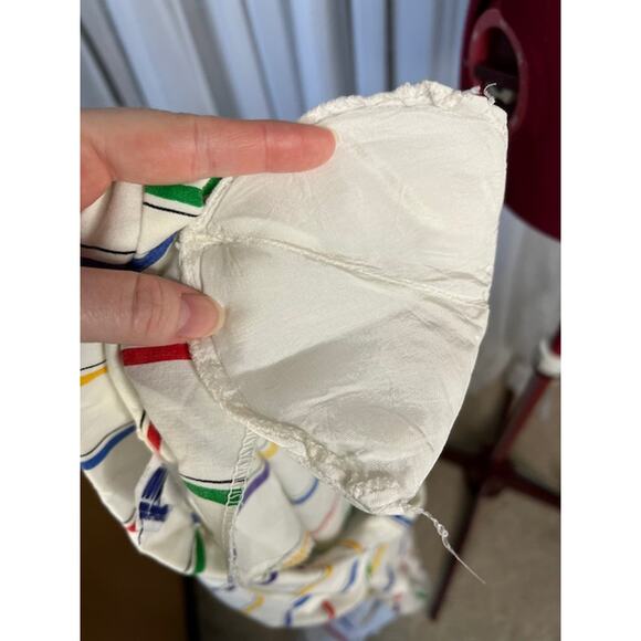 Shirt dress 1980s primary stripes red blue purple pockets - Picture 9 of 11